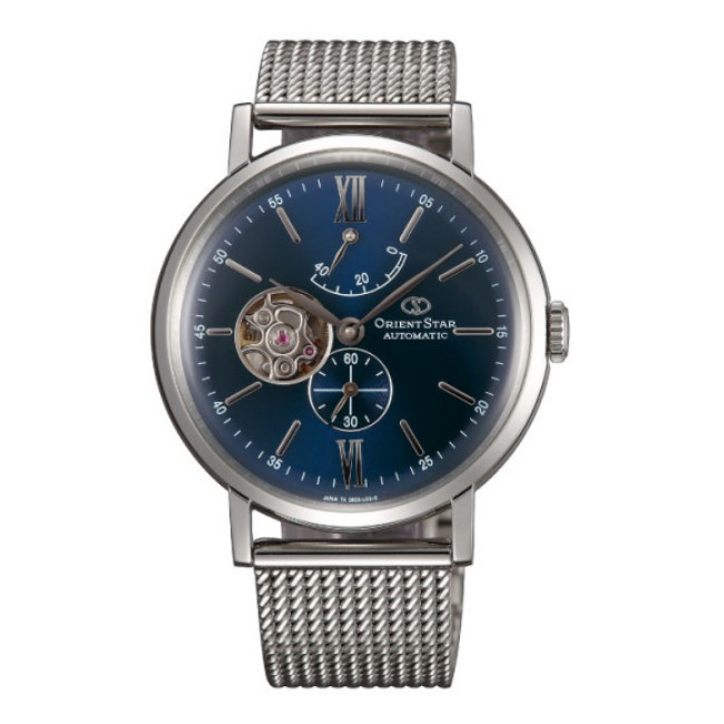ORIENT STAR 東方之星 紳士小鏤空機械錶 鋼帶款 藍色 WZ0151DK