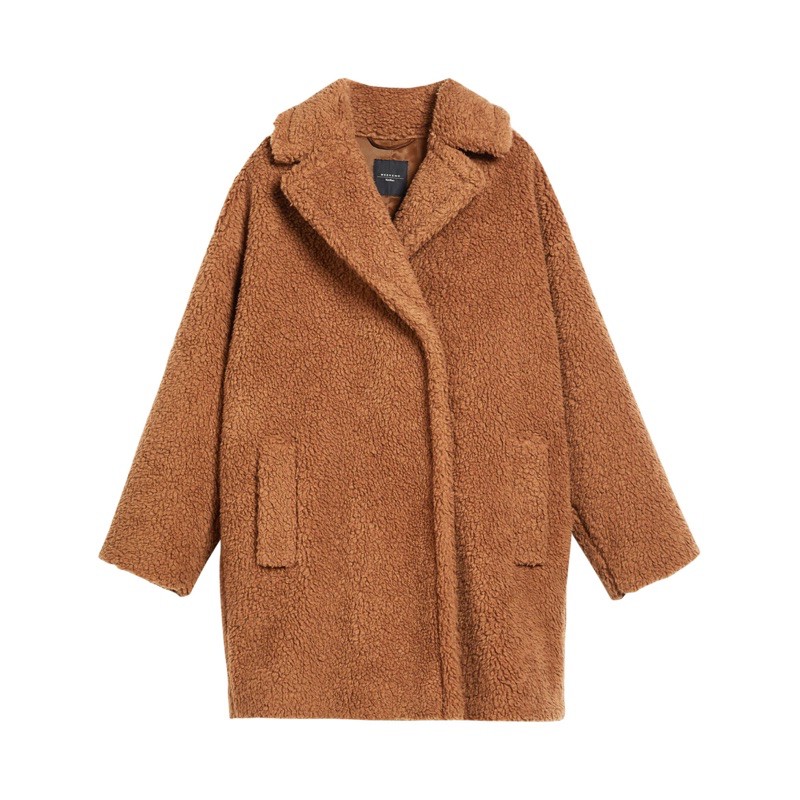 近全新! Weekend by MaxMara 經典焦糖色Teddy coat泰迪熊大衣(36碼)