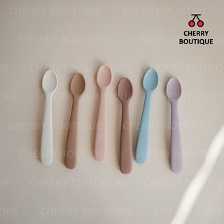 🍒【現貨】mushie 寶寶矽膠湯匙 美國正品 兩入組 初階期即可用 食品級矽膠/餵養餐具