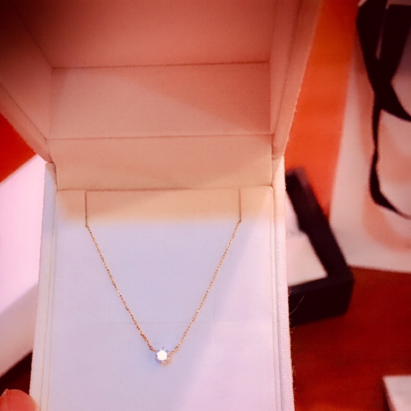 Vendome Aoyama  VA15分鑽石項鍊 單鑽項鍊18K金 鎖骨鏈～加贈VA絕版購物袋禮盒