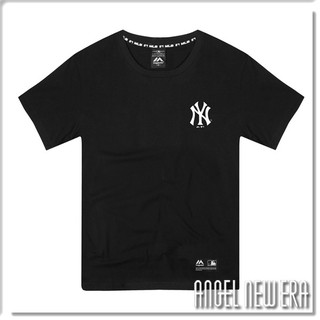 【ANGEL NEW ERA】Majestic MLB NY 紐約 洋基 短T 背後幾何Logo 經典黑 情侶款 潮流