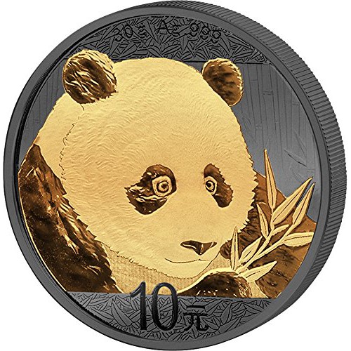 現貨 - 2018中國-熊貓-1盎司銀幣-金謎版