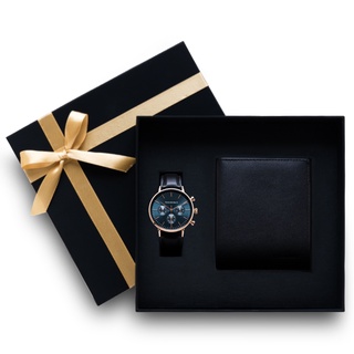 【THEODORA'S】手錶皮夾禮盒-Apollo 男款短夾黑【希奧朵拉】