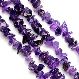 天然紫水晶碎石半成品DIY天然紫水晶85-90CM散珠串珠水晶手鏈項鍊財富智慧開運風水