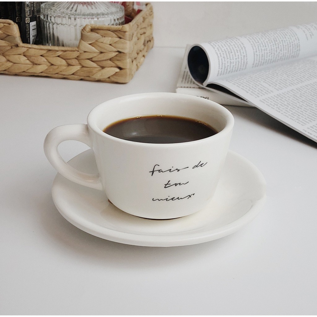 〔預購〕法文簡約咖啡杯碟組（220ml）