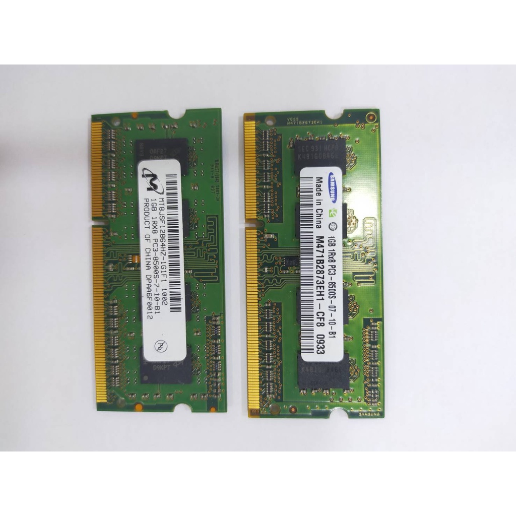 1GB 1Rx8 PC3-8500s NB 筆電用 記憶體 (二手良品)