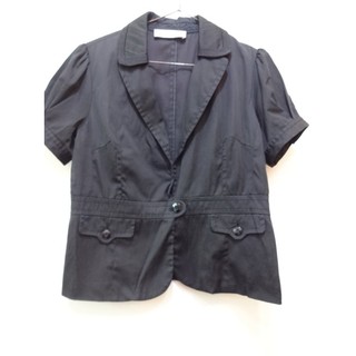 專櫃品牌 KiKi 黑色甜美款 公主袖 短袖 棉質 單扣 外套~A192