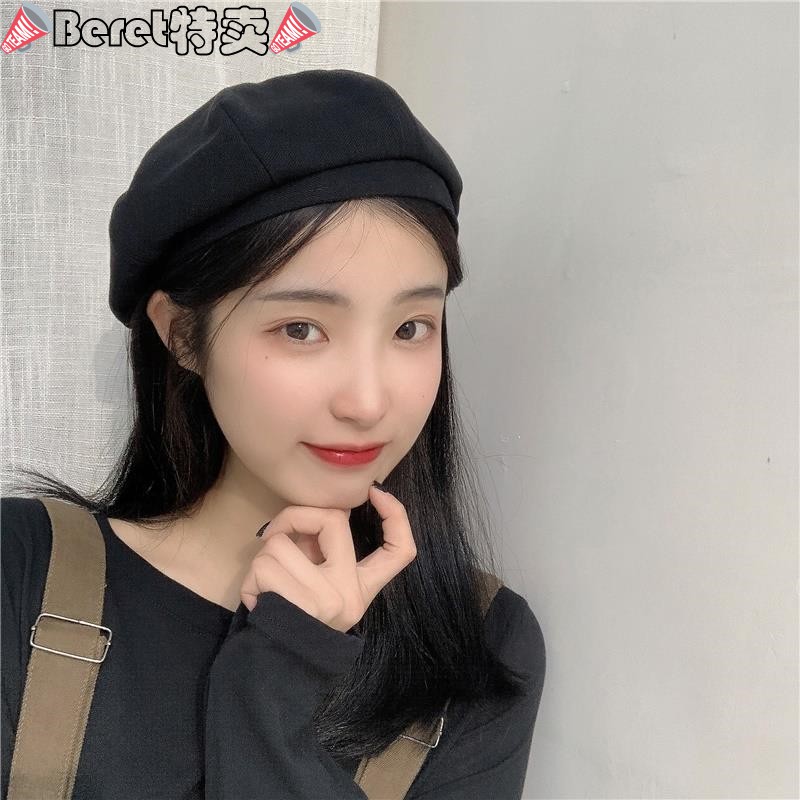 Beret 日系純色貝雷帽女夏季薄款優雅復古適合圓臉畫家帽休閑百搭八角帽八角帽贝雷帽侦探帽画家帽 蝦皮購物