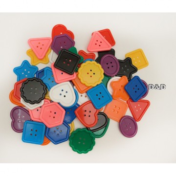 USL 遊思樂 美勞大鈕扣 ( 8形10色, 混合 90PCS )