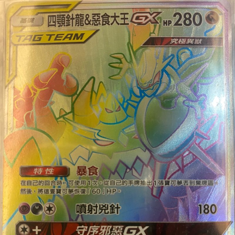 PTCG 寶可夢集換式卡牌 中文版 TT HR 四顎針龍&amp;惡食大王 GX