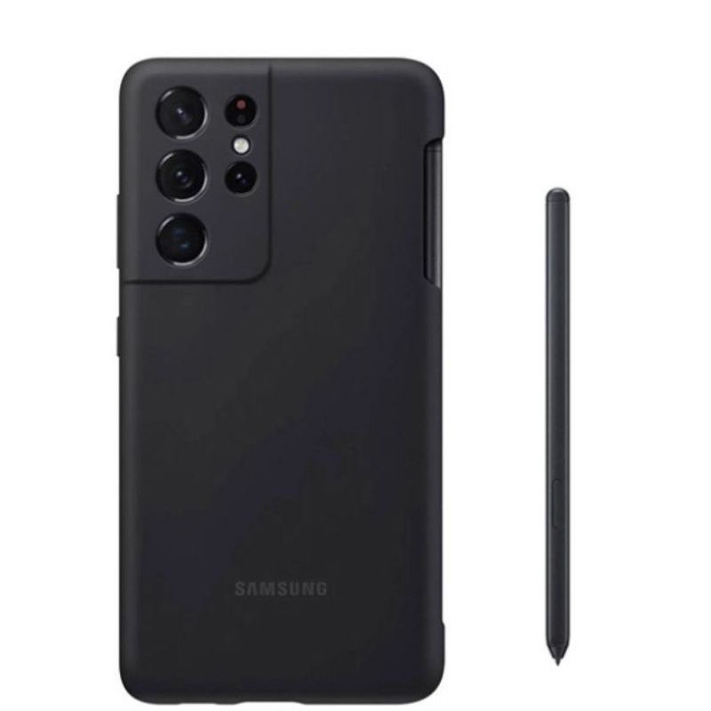 SAMSUNG Galaxy S21 Ultra 5G 原廠矽膠薄型背蓋黑_附S Pen