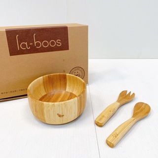 Wookiki 生活百貨【LABOOS 樂舖】和風花鳥兒童餐具組（碗 叉子 湯匙）孟宗竹餐具