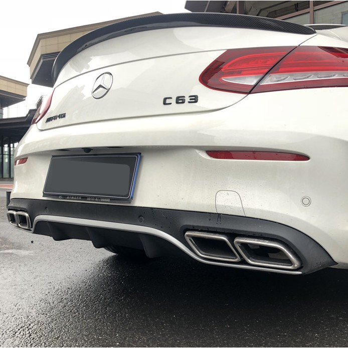 MINI-AUTO☑️ C63 COUPE款 後下擾流 四出尾飾管改裝 2016＋ 雙門 BENZ C205 副廠 賓士