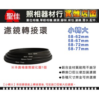 【現貨】58mm 濾鏡轉接環 (小轉大) 58-62mm 58-67mm 58-72mm 58-77mm 變化圈