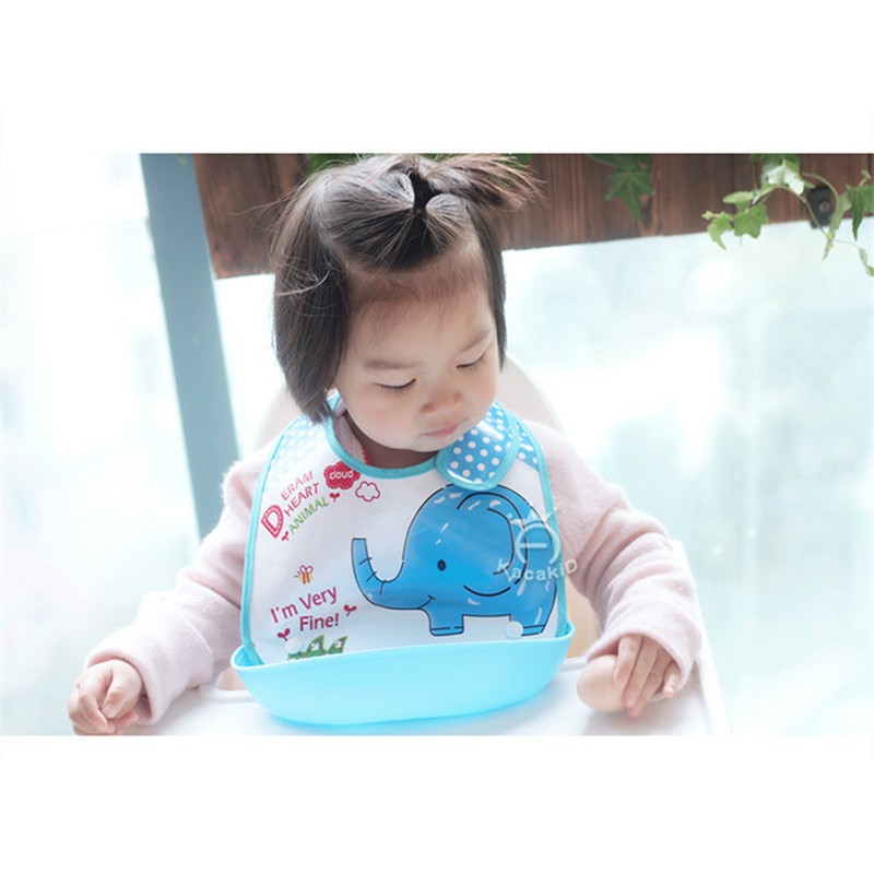 【韓風童品】Kacakid可拆卸式防水圍兜   男女童PEVA環保透明完全防水圍兜  嬰幼兒吃飯衣