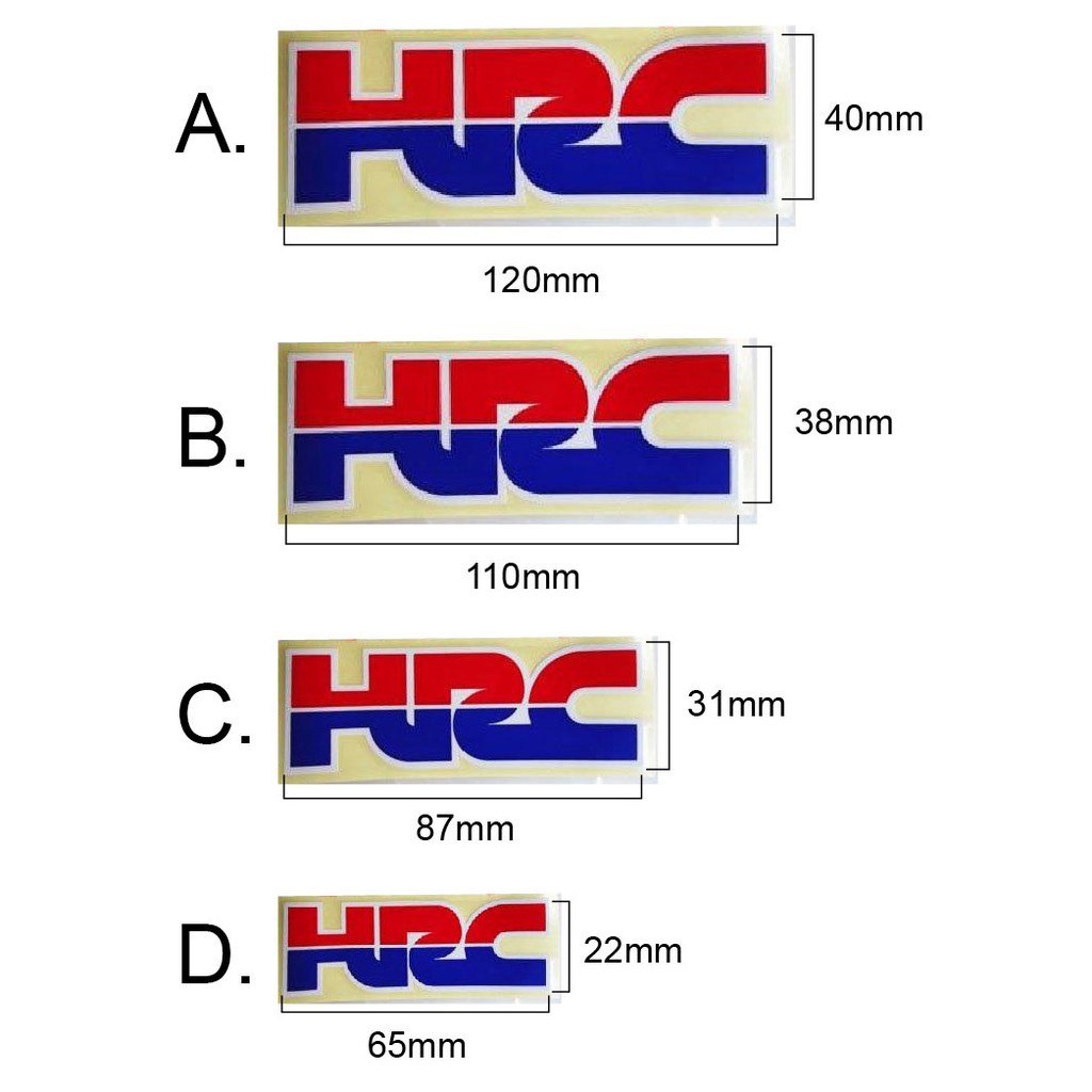 【玩車基地】HONDA 原廠出品 HRC車身貼紙 四種尺寸可選 NSR150SP CBR MSX grom CRF