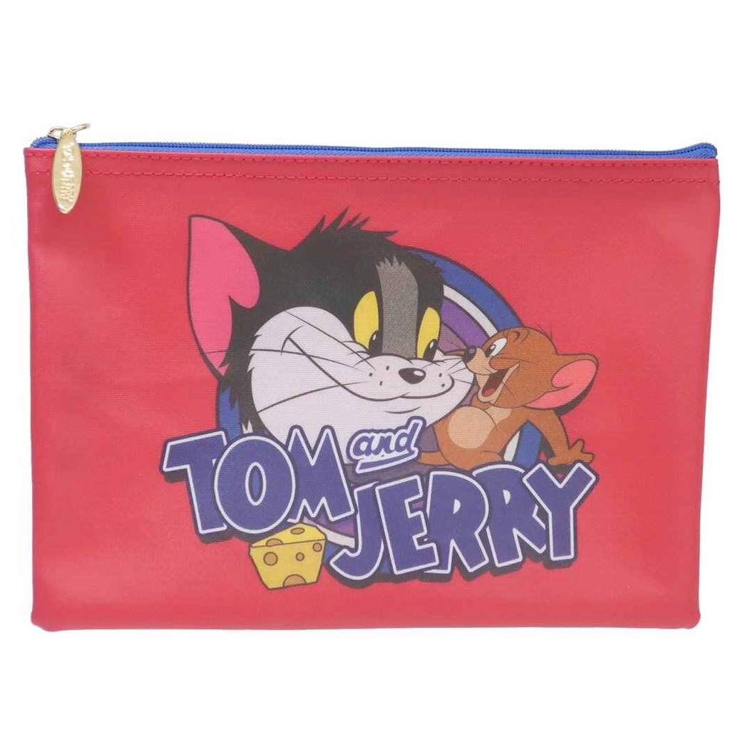 日本代購 湯姆貓與傑利鼠化妝包 湯姆貓 傑利鼠 扁式收納包 大容量手拿包 隨身包 旅行收納包 彩妝收納 飾品收納
