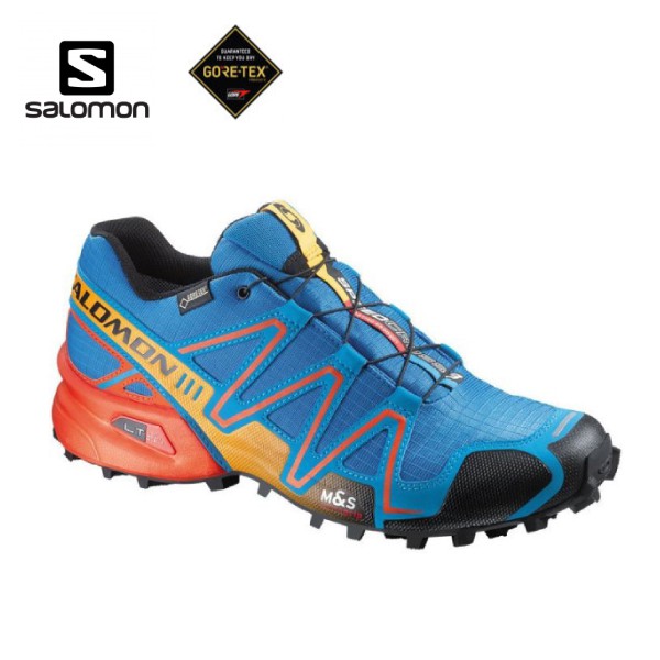 SALOMON 索羅門 男款Speedcross 3 GORE-TEX 野跑鞋〈藍/蕃茄紅〉/370967/悠遊山水