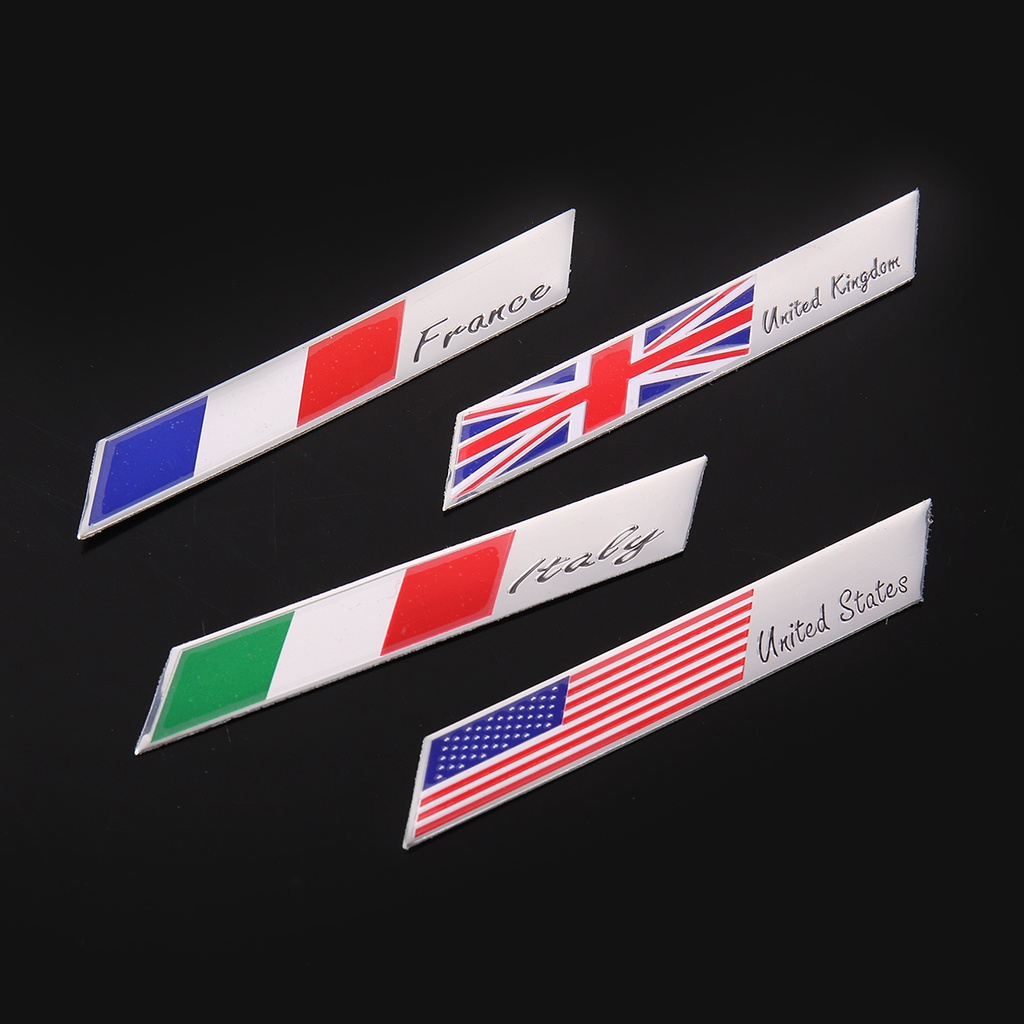 3d 鋁法國英國意大利美國國旗徽標汽車貼紙標誌徽章貼紙側面貼花
