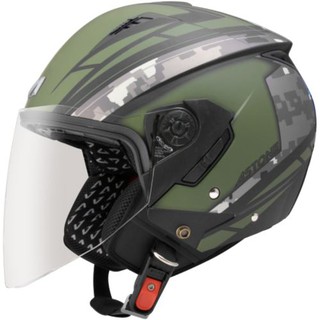ASTONE RST 平黑/AQ1綠 可拆洗 內墨鏡設計 通風系統 3/4罩 半罩 安全帽《比帽王》