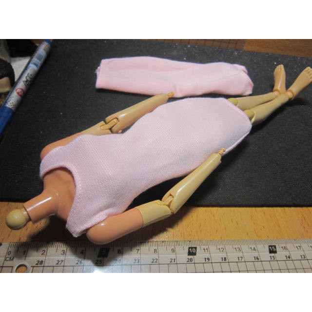 RJ5休閒部門 氣質款1/6粉紅色晚宴正妹女偶用連身裙一件(彈性布質)