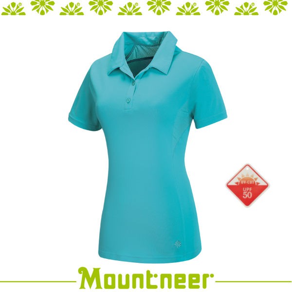 【Mountneer 山林 女 透氣排汗上衣《粉藍》】31P02-76/抗UV/UPF50+/透氣/排汗衣/上/悠遊山水