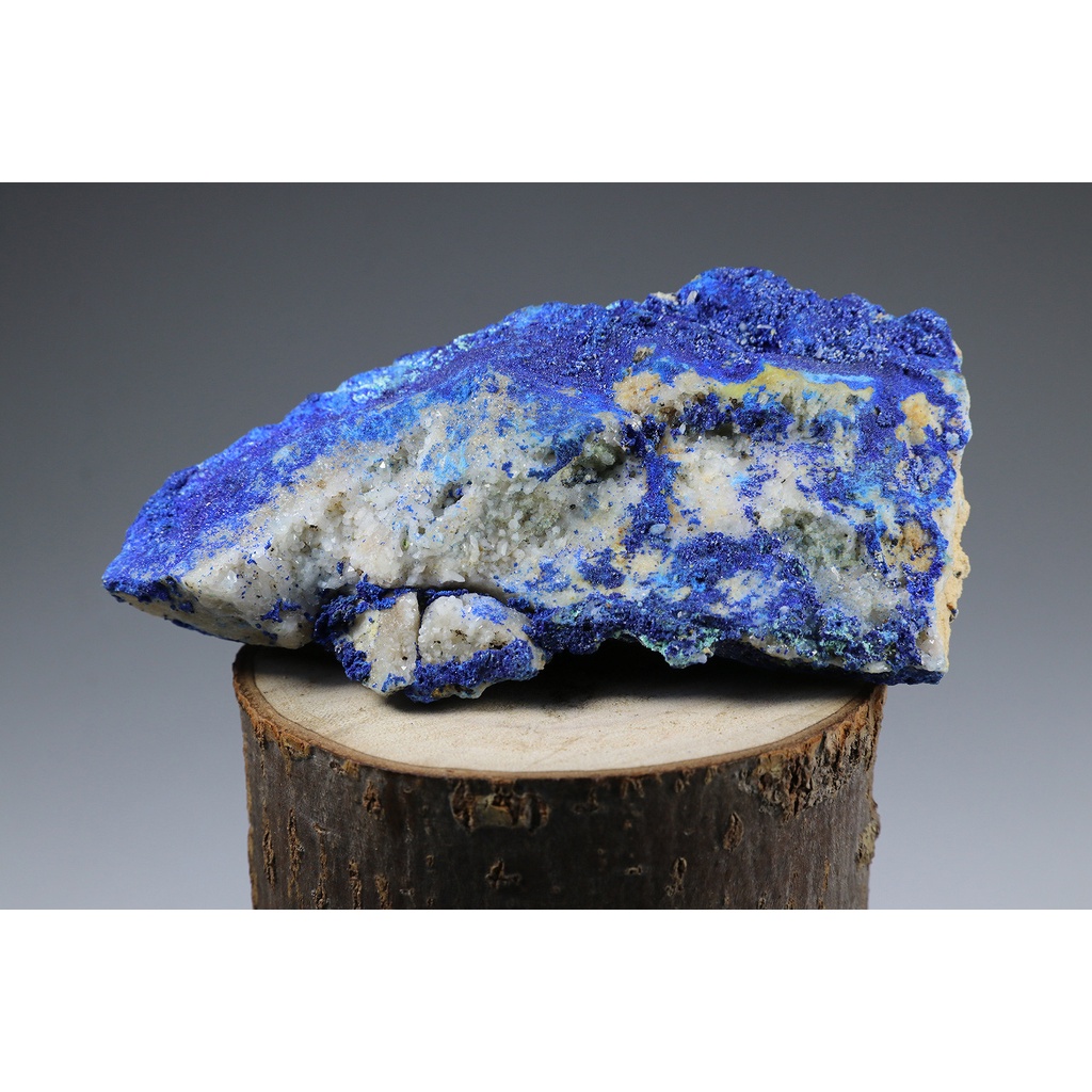 No.760_天然水晶原礦石-安徽-藍銅礦 / 共生三水鋁礦