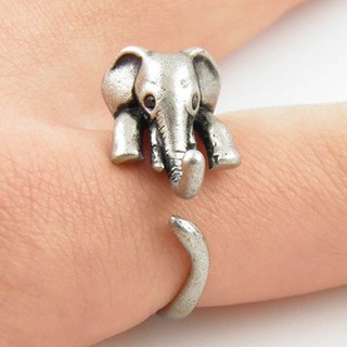 新款流行夏季風格大象動物環繞戒指女士和女孩獨特戒指高級珠寶