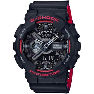 【高雄時光鐘錶公司】CASIO 卡西歐 GA-110HR-1ADR G-SHOCK 絕對強悍紅黑雙顯計時錶 手錶男錶女錶