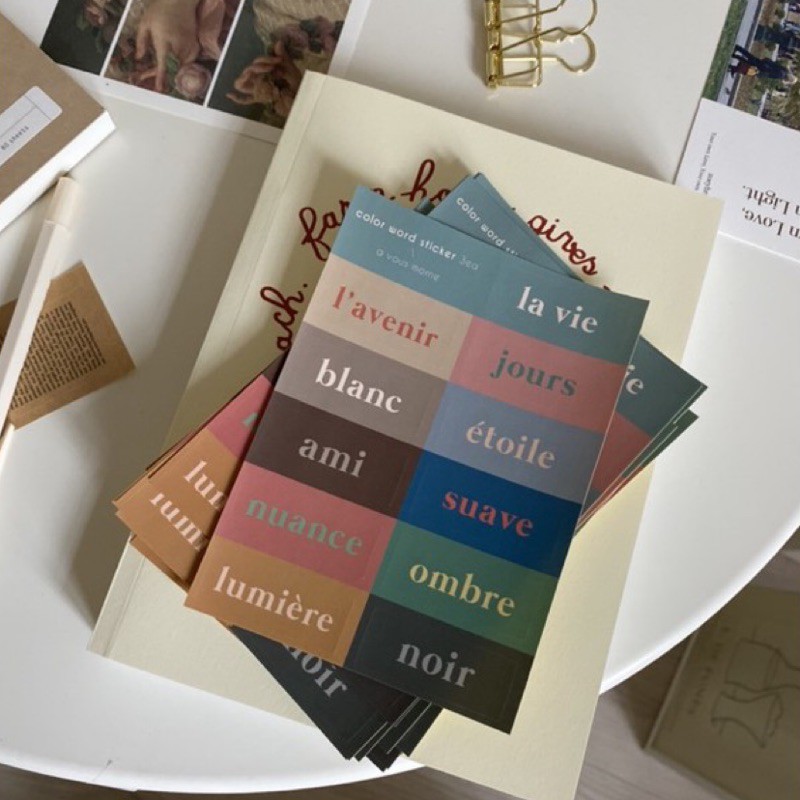 季末出清現貨 韓國小品牌代購color Word Sticker 컬러워드스티커法文配色質感貼紙 蝦皮購物