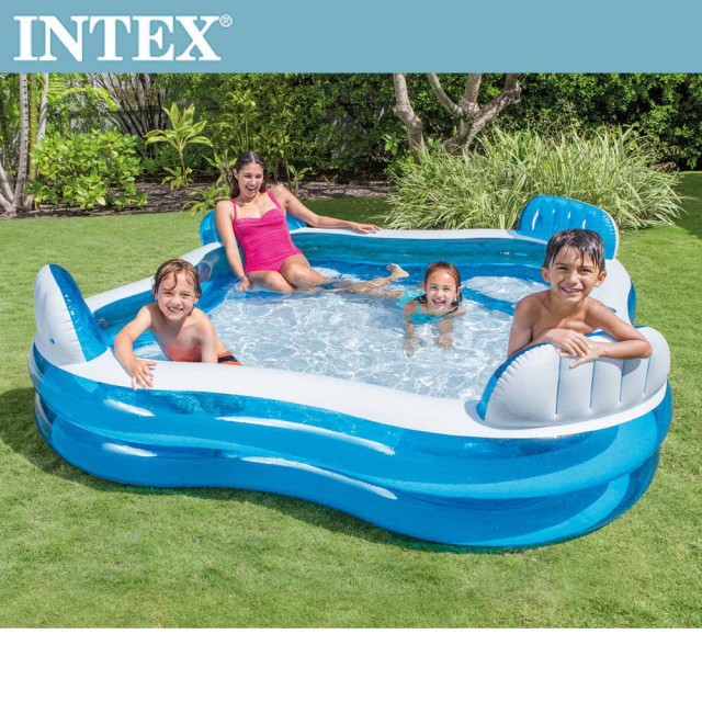 intex 229cm家庭豪華休閒泳池/充氣泳池/充氣游泳池/靠背/坐墊