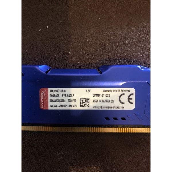 Kingston 金士頓 HyperX Fury DDR3 1866 4Gx2 8G藍色超頻