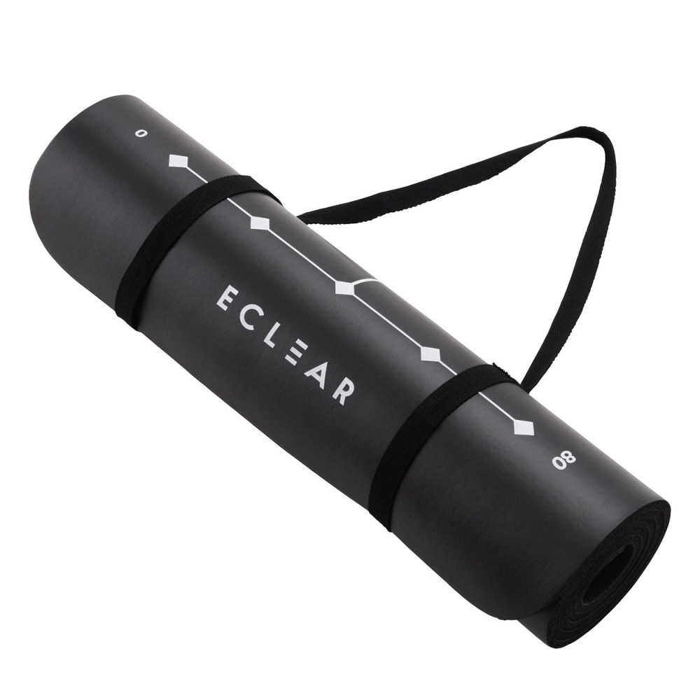ELECOM ECLEAR 8mm可攜式瑜珈墊-黑
