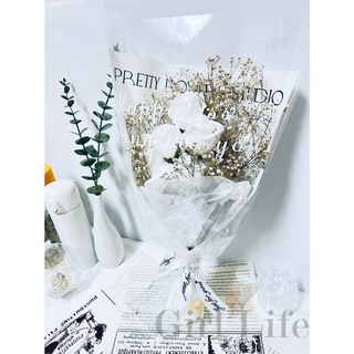現貨 Ins風白玫瑰滿天星花束 乾燥花花束 紙箱出貨 畢業花束 母親節花束 情人節 5花束 生日禮物 蝦皮購物