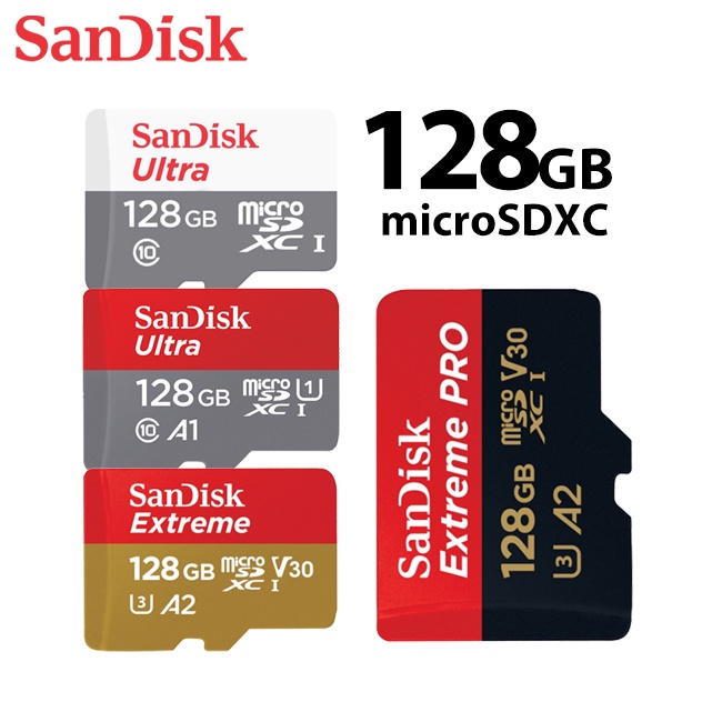 SanDisk晟碟 128GB Ultra Extreme microSD卡 小卡 A1/A2 手機平板適用 保固公司貨