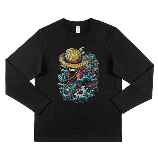 日系圖案 長袖T恤 日式風格 海賊王 魯夫 圖案 AS071