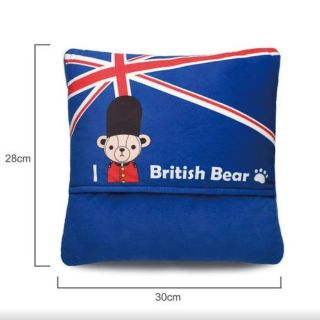 英國熊 英倫風暖腳墊 抱枕