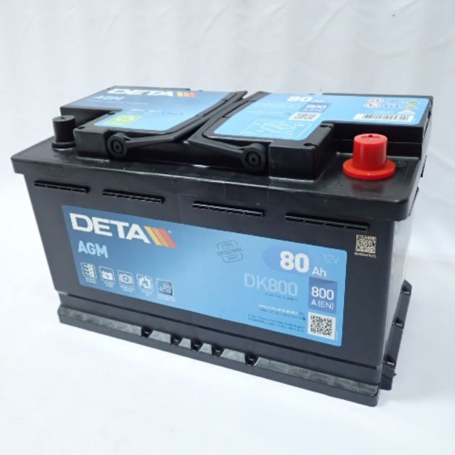 DETA 德大電瓶 DK800 AGM80 80Ah 57539  到店安裝送急救電源 油電混合車專用電池