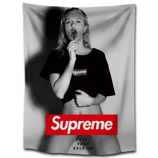 Supreme潮牌背景布ins 掛毯掛布宿舍改造床頭裝飾布直播背景布主播直播抖音居家裝飾 蝦皮購物