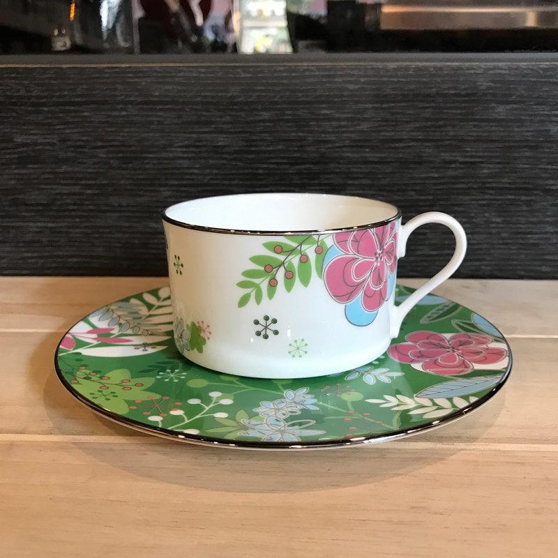 日本 NARUMI 鳴海骨瓷 骨瓷杯 咖啡杯 花茶杯 綠 240ml