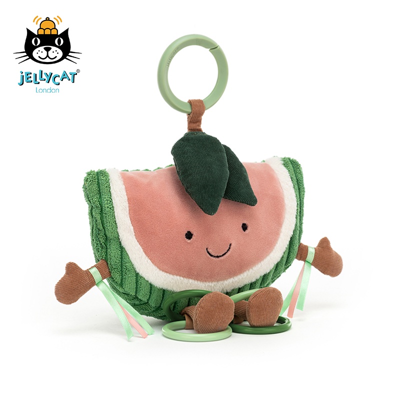jELLYCAT英國正版趣味西瓜互動玩具粉嫩嫩咀嚼環可愛毛絨玩偶娃娃填充玩具