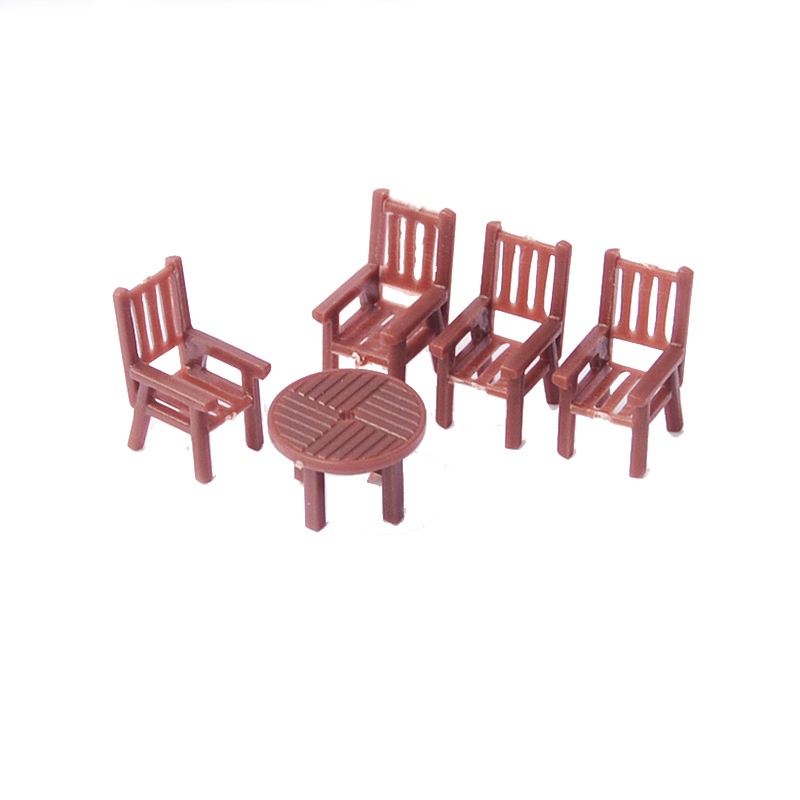 【微景小舖】迷你戶外塑膠休閒套裝小桌椅 模型桌椅 建築沙盤 模型材料 室內模型沙發 DIY小屋 DIY模型材料擺件