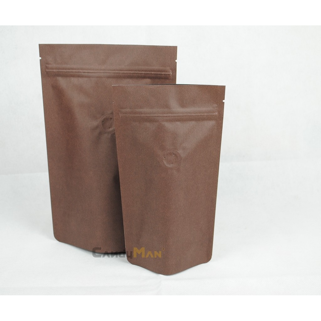 CZ303 | 繁星系列 深咖啡色 1/4磅 夾鏈站立袋 (100入)可加裝單向排氣閥 台灣製造