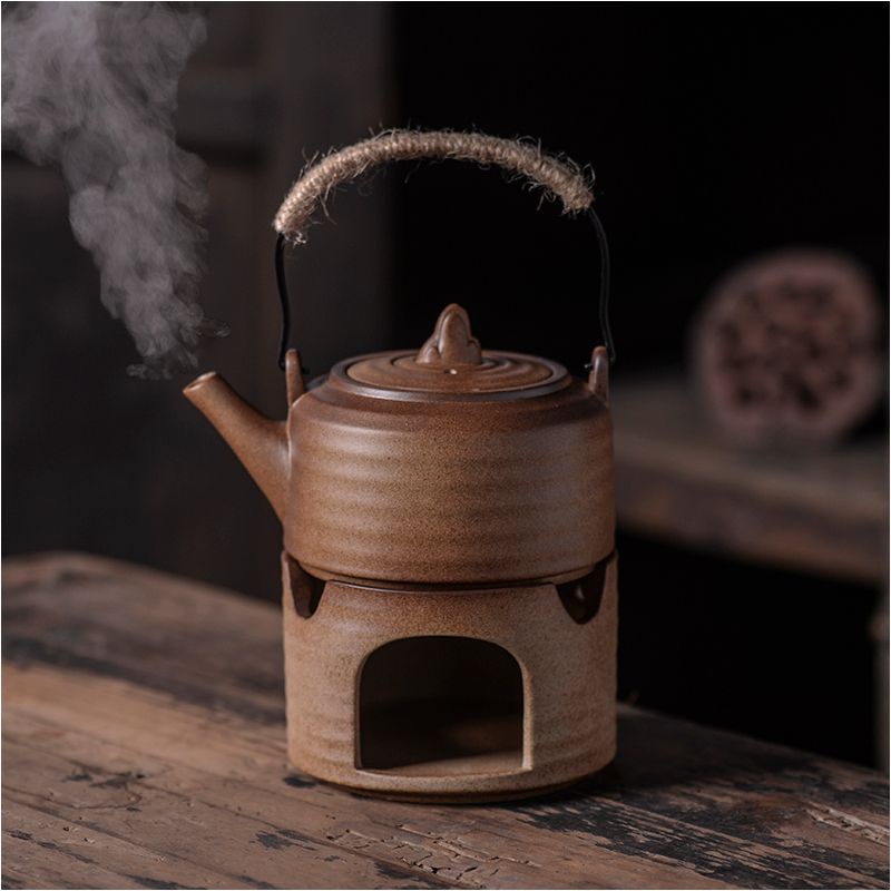 茶中隱士煮茶壺單壺泡茶壺煮茶陶器戶外茶壺煮茶壺小型一人仿柴燒復古側把