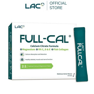【LAC利維喜】Full-Cal優鎂鈣60包-檸檬口味(鈣鎂黃金比例/檸檬酸鈣粉)