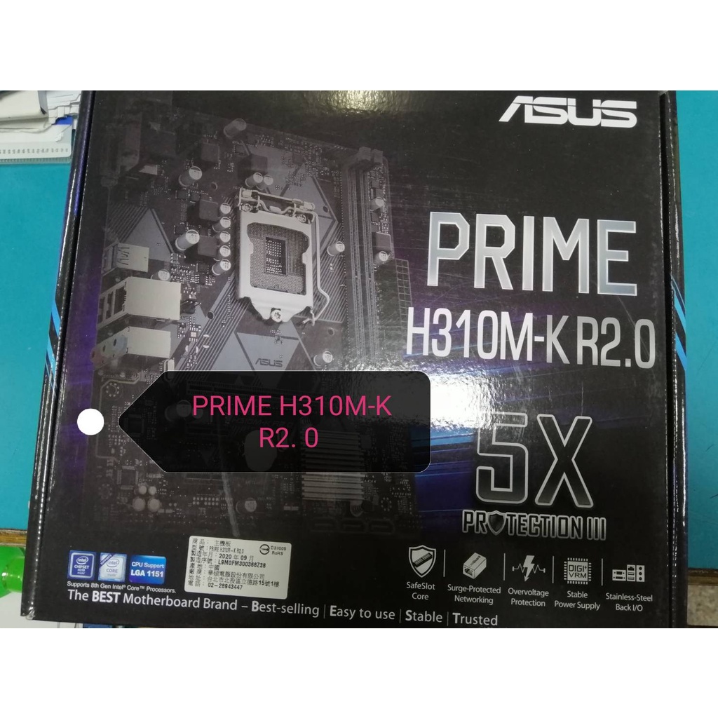 @電子街3C特賣會@全新 華碩 ASUS PRIME H310M-K R2.0 主機板 H310M