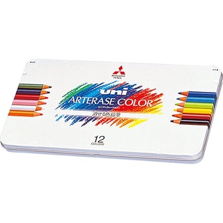 三菱鉛筆 Uni Arterase Color Pencil 12色 可擦式色鉛筆
