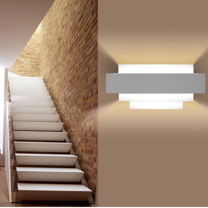 【觀大燈具】led壁燈人體感應壁燈臥室樓梯過道燈雙頭現代簡約鋁