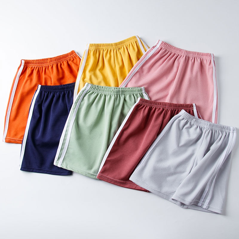 現貨 90-150CM 兒童休閒短褲 素色潮範雙杆運動褲 寶寶時尚三分褲 休閒防蚊褲 空調褲 睡褲 寬鬆居家褲 韓版童裝