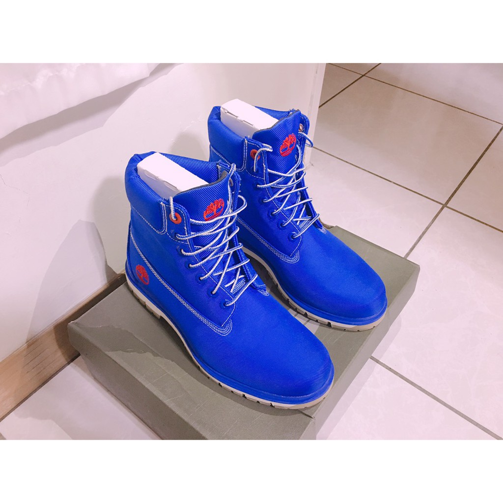 Timberland 七武士系列 男款 藍色 六吋帆布靴 男二手鞋